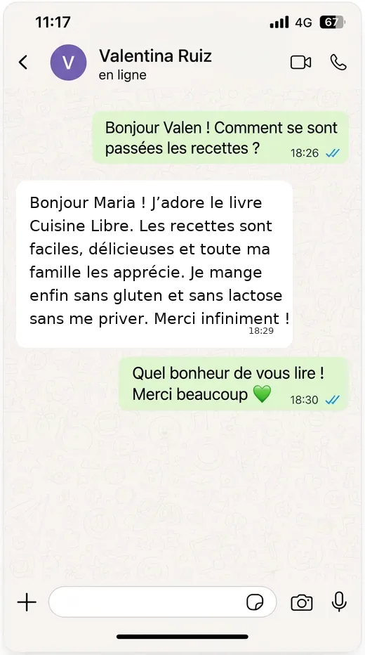 Message d’une cliente 1